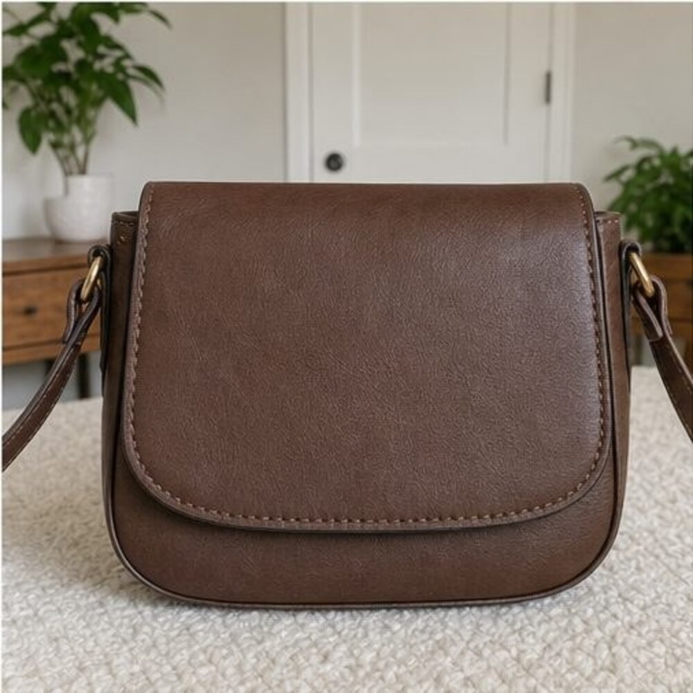 Camel Nylon Crossbody Bag